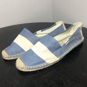 Soludos Espadrilles Striped Barca Blue flats sz 10